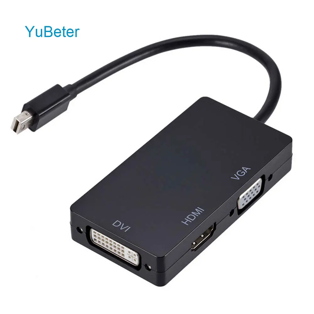 Порт дисплея YuBeter Mini DP Thunderbolt 3 в 1 к HDMI DVI VGA адаптер для кабеля поддержка порта HD 1080P