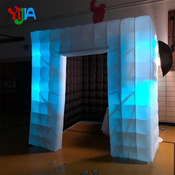 Best Custom Wedding Party Inflatable Photo Booth Backdrops Stand Inflatable Cube With Multi-color LED Light And Air Blower Sales