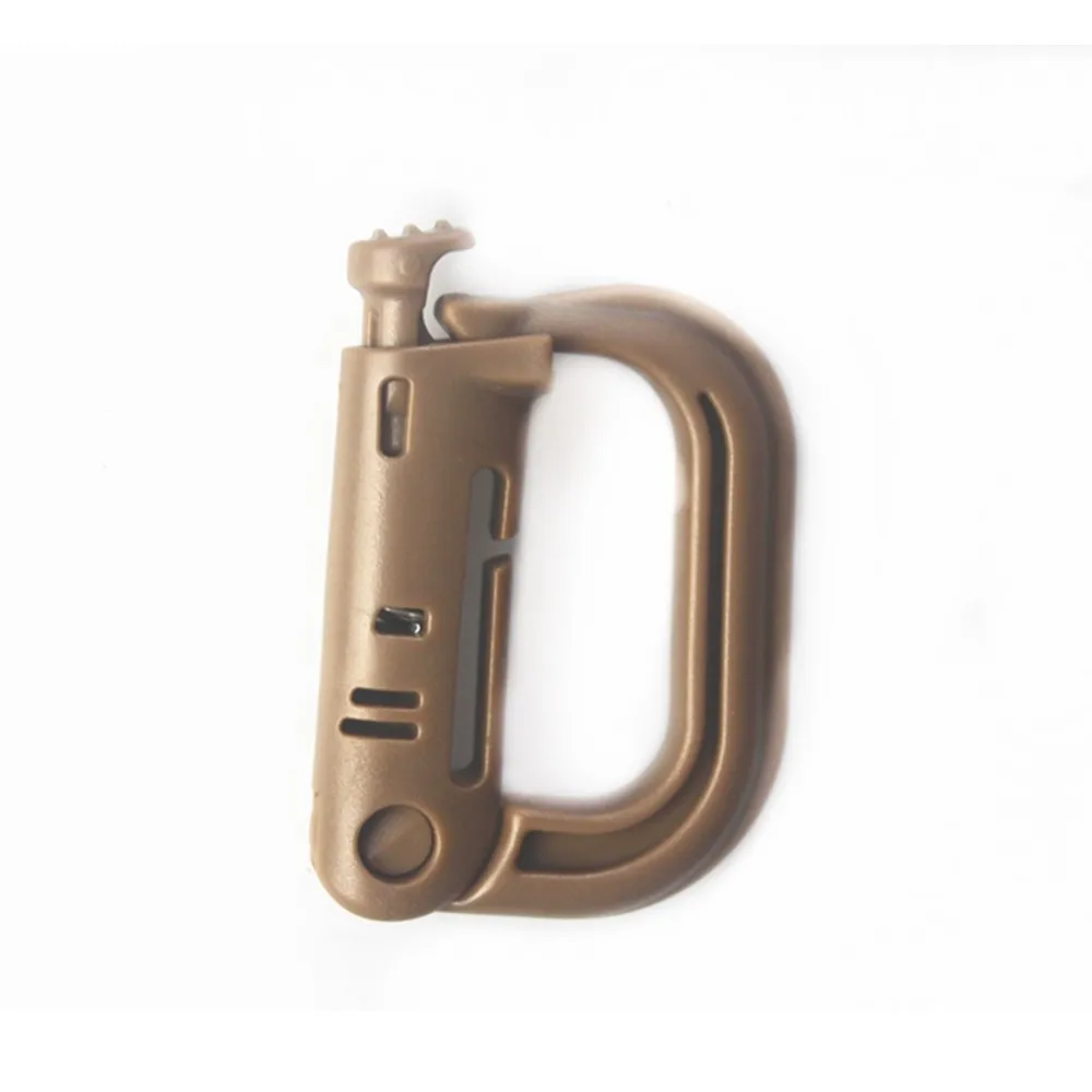 Grimloc carabiner hook D-Ring Locking Molle Carabiner 4pcs Pack tan BK OD climbing carabiner (3)