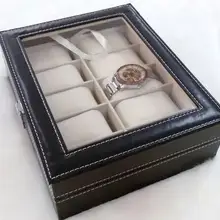 Высококачественная искусственная кожа 10 postion коробки для часов, футляр для часов, упаковка для ювелирных украшений, 20 шт в партии