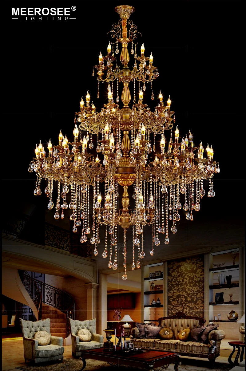 Luxurious Crystal Chandelier Gold Color Res Lamp Lighting Luxurious Crystal Chandelier Gold Color
