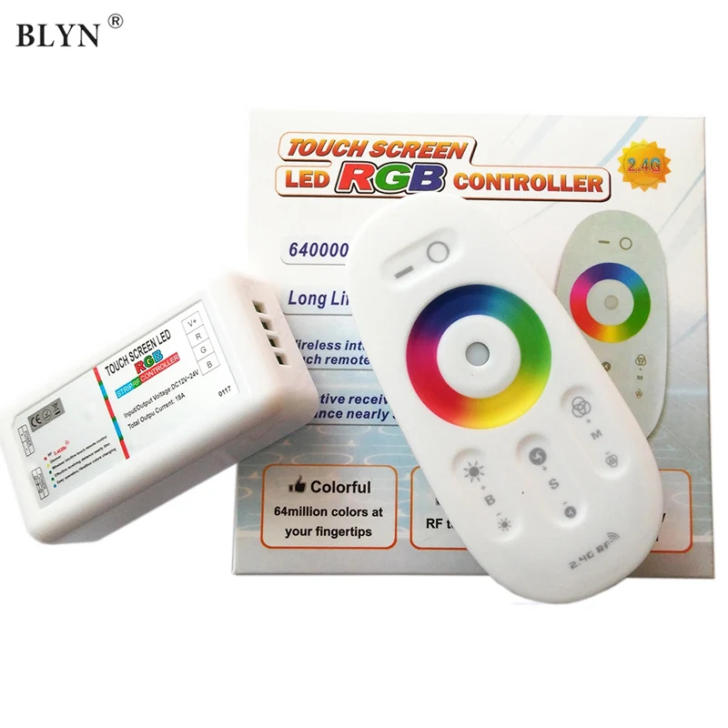 

2.4G RF RGBW Controller Touch Remote 16 Million Colors Dimmer Switch DC12/24V LED Controller For 5050 3528 RGB RGBW LED Strip