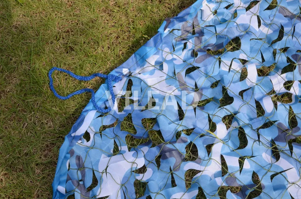 4M*5M Sea Blue Digital Camo Netting Military Camo Netting Army Camouflage Jungle Net Shelter for Hunting Camping Sports Tent