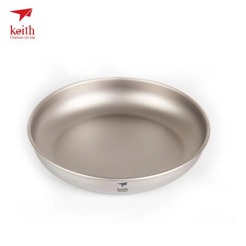 Keith Ti5368 de titanio Placa de placa de titanio Plato de frutas recipiente de comida al aire libre Camping Picnic de utensilios de cocina 450 mL