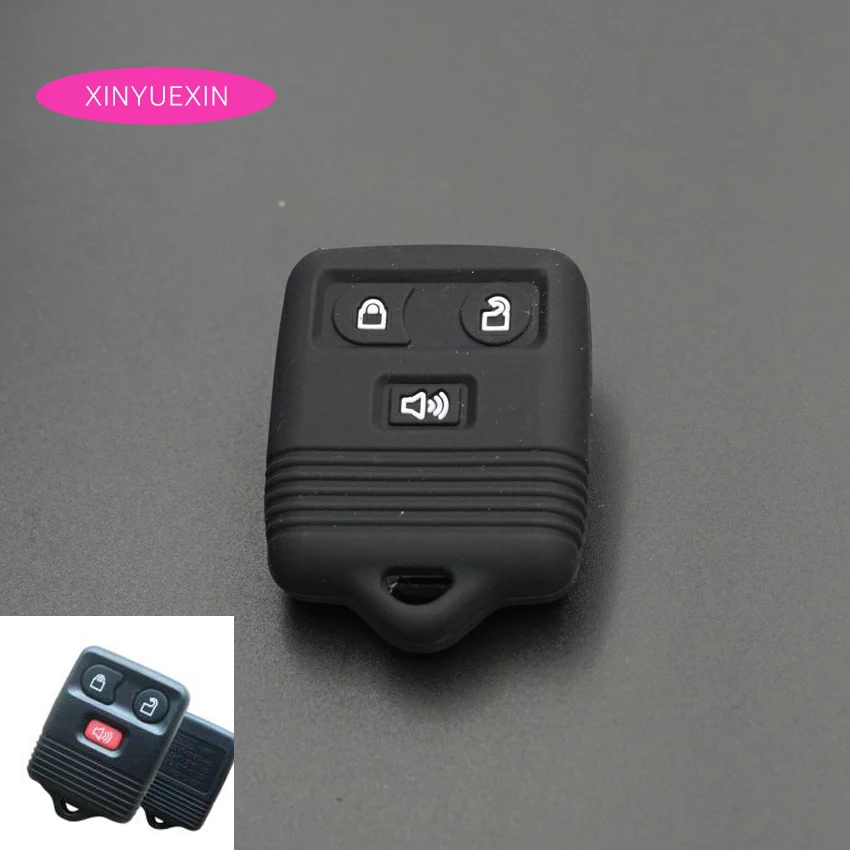 

Xinyuexin Silicone Car Key Cover FOB Case For FORD Focus LINCOLN MERCURY Edge Fusion Remote Key Case Car-styling