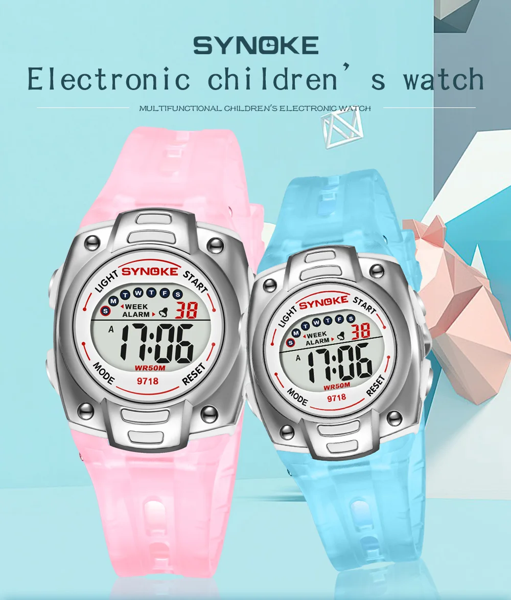 SYNOKE/Новое поступление года; модные детские часы; цифровой светодиодный Кварцевый Будильник для мальчиков; спортивные наручные часы для девочек