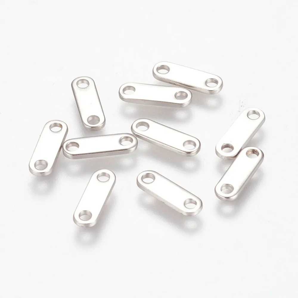 PandaHall 10pcs 12x4x1mm 304 Stainless Steel Metal Jewelry Findings