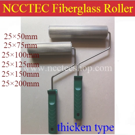 

[25mm Diameter] length 50 75 100 125 150 200mm Fiberglass laminating aluminum Paddle Stripes Roller | 1'' resin bubble GRP work