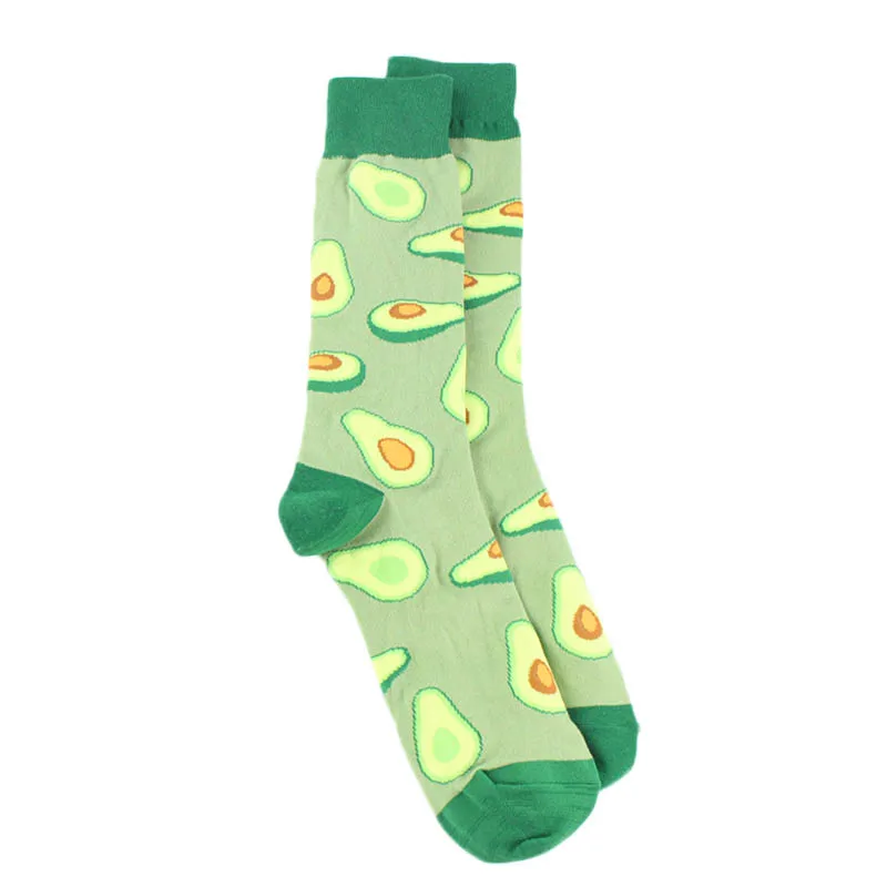 COSPLACOOL/носки в стиле Харадзюку для катания на скейтборде в стиле хип-хоп; Chaussette Homme; креативные носки с суши и авокадо; забавные носки - Цвет: Green Socks