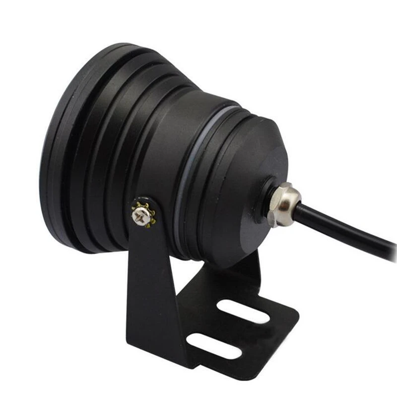 LED 수중 조명 10W 12V DC 투광등 블랙/실버 쉘 1000LM 방수 IP67 분수 풀 램프