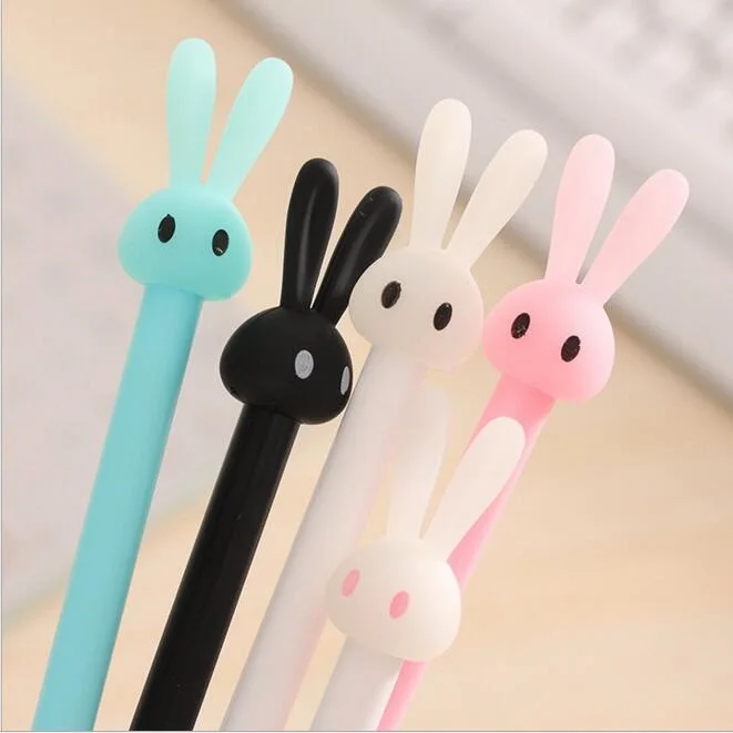 

36pcs/lot party favor Lovely 3D jelly rabbit design pen black ink Gel pen Signature pen