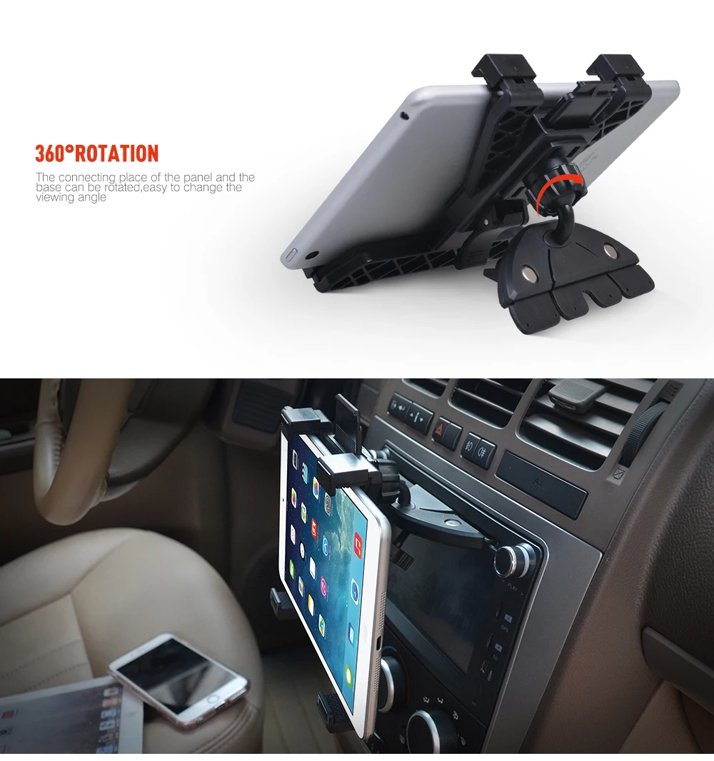evrensel 7 8 9 10 11 inc araba tablet pc tutucu araba oto cd dagi tablet pc tutucu standi ipad 2 3 4 5 hava icin galaxy tab