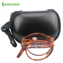 Soolala, складные очки для чтения, для мужчин и женщин, Легкие карманные складные очки для чтения на молнии, компактный чехол+ от 1,0 до 4,0