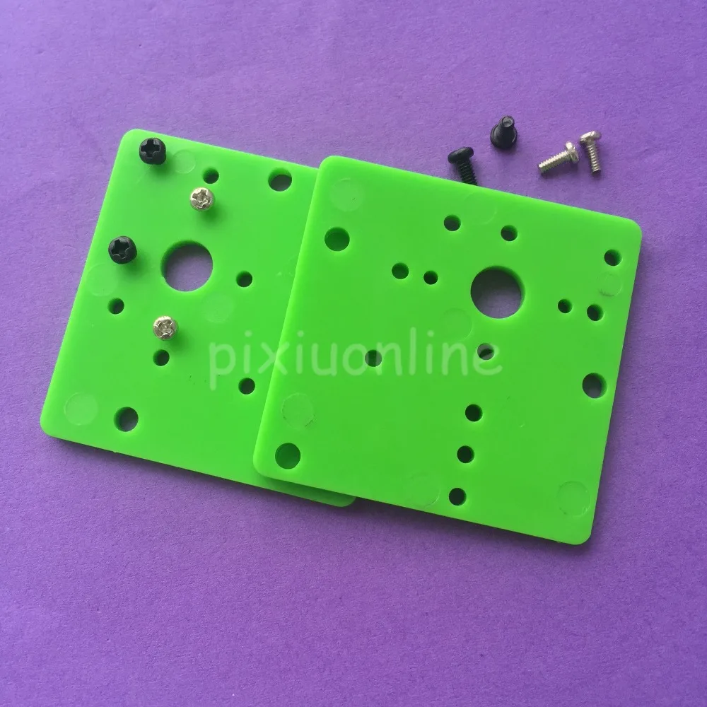 2pcs/pack J395Y Green Plastic Square Sheet 300/310 Micro DC Motor Base with Screws DIY Model Assemble Parts 2pcs k702y coreless dc motor base quadrotor motor bracket 8mm round metal motor clip