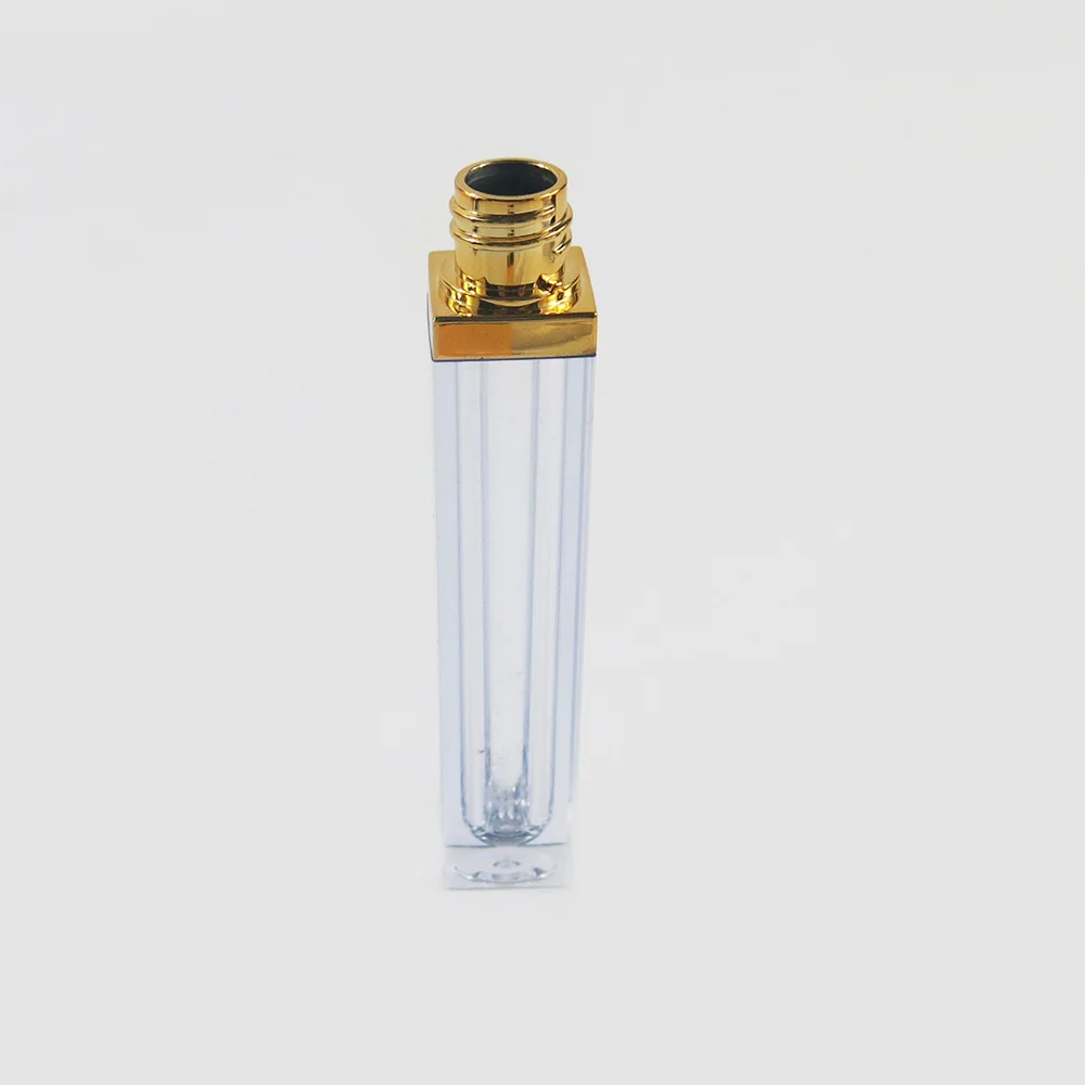 2 шт 6 мл Прозрачный миниатюрный блеск для губ Пустые контейнеры для бальзама для губ с черной золотой крышкой для образцов помады