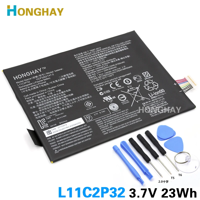 Honghay L11C2P32 L12D2P32 планшет аккумулятор для Lenovo IdeaPad S600H S6000 S6000-F S6000-H A7600 A7600-H A7600-F A10-80 A10-80HC ПК