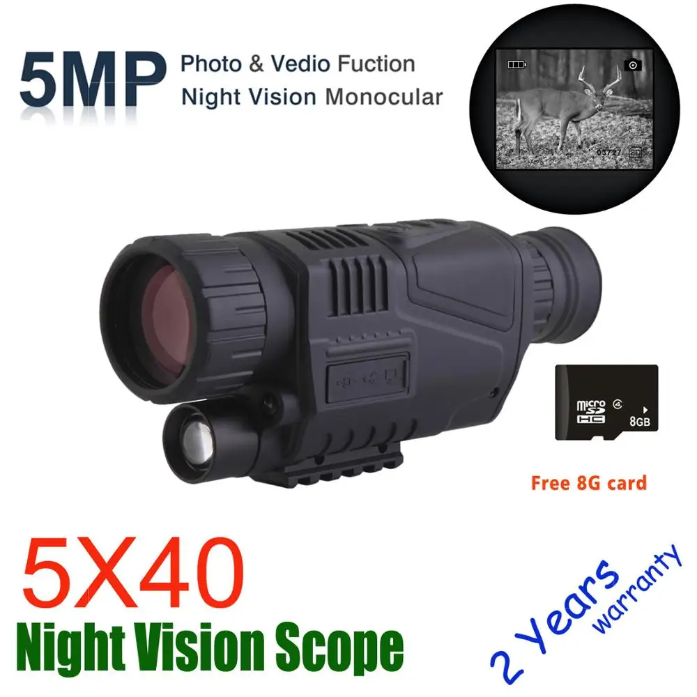 Infrared 5X40 IR Dark Night Vision Monocular Binoculars Telescopes Scope Hunte B 