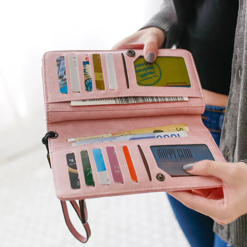 

Brand Leather Wallets Women High Quality Purses Vintage Wallets Card Holders Phone Pocket Hasp Carteira Feminina Clutch Bag Gift