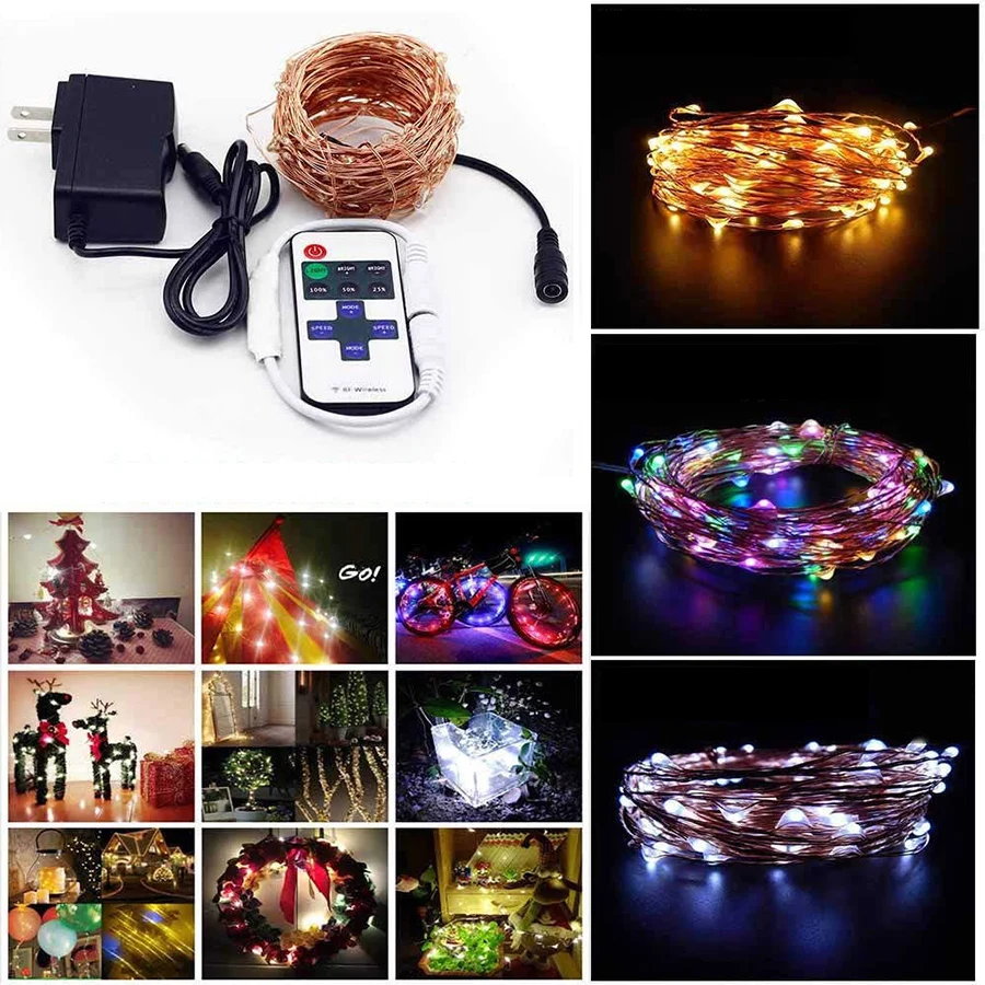 30m 50m LED Christmas Copper Wire String Light DC 12V Remote Control Fairy Lights Xmas Tree Party Wedding Home Decoration Lamps (6)