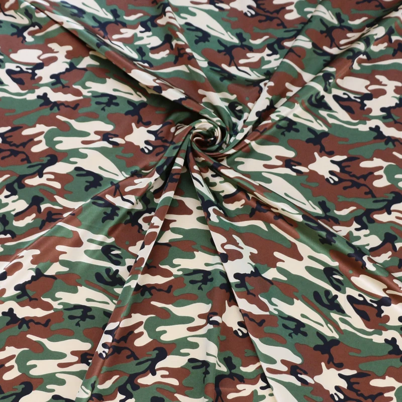 Сатиновая ткань с принтом армейского зеленого камуфляжа|satin printed fabric|printed fabricprinted