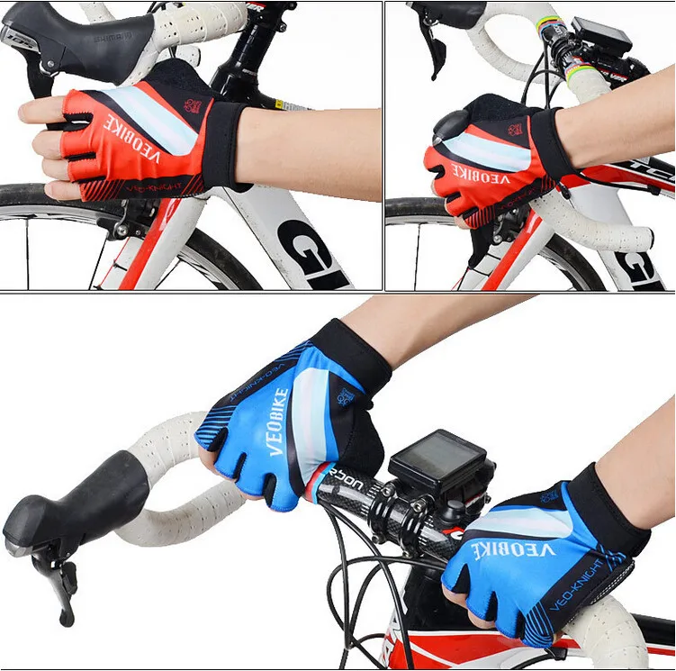 Veobike с открытыми пальцами гелевые поролоновые мягкие велосипедные перчатки без пальцев для бега и езды на велосипеде мото-перчатки