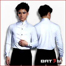 S-5XL! Латинская танцевальная одежда современная одежда мужская бальная танцевальная белая блузка с длинными рукавами Костюмы Одежда певицы