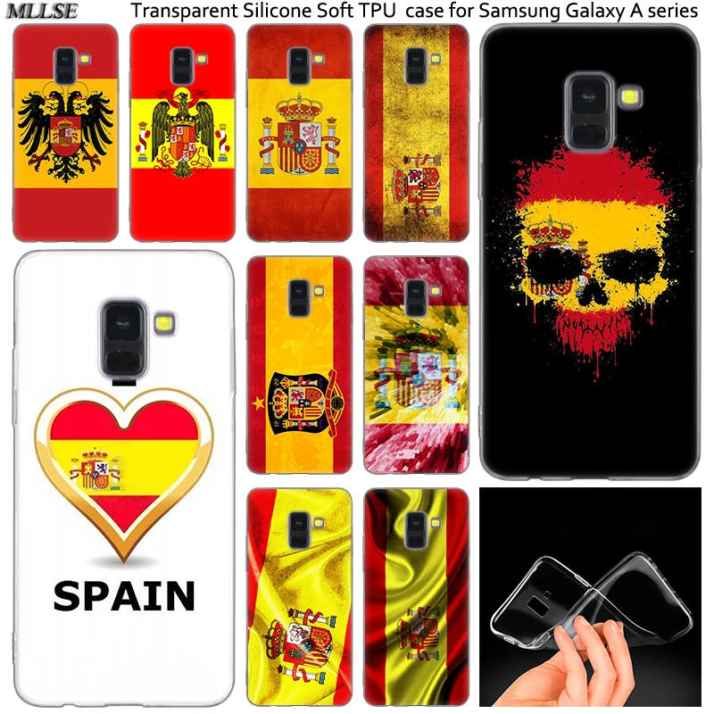 Hot Spain Spanish flag Silicone Case For Samsung Galaxy A50 A30 A10 A40 A6 A8 Plus A20 E A5 A7 2018 2017 2016 Note 9 8 Cover | Мобильные