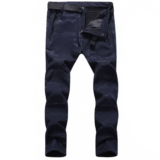 blue S-5XL, мужские зимние камуфляжные штаны, мужские уличные флисовые софтшелл брюки, водонепроницаемые лыжные треккинговые походные брюки для мужчин AM365 - Цвет: blue
