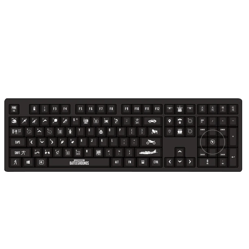  108 keys/set Personality Translucent Mechanical Keyboard Key Cap Exclusive For PUBG ABS Black keyca