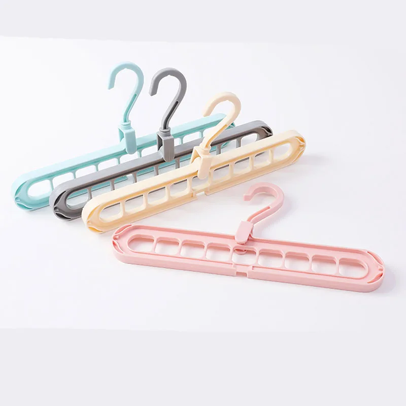 

9 Holes Home Storage Organization Clothes Hanger Drying Rack Plastic Scarf Clothes Magic Storage Racks Wardrobe Storage Hanger