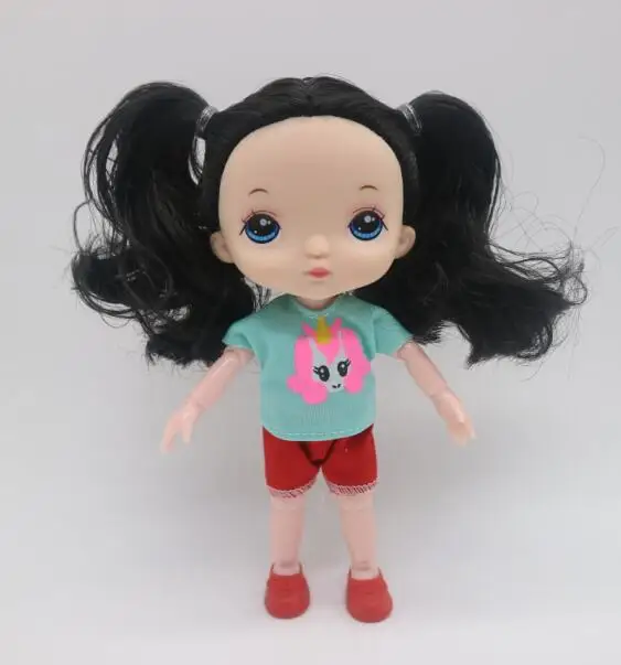 16 см куклы как HOLA куклы, лицо может DIY Окрашенные 20190514-1 - Цвет: black doll 1