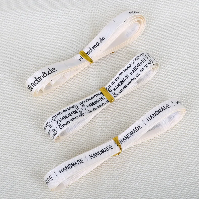 

5yards 10mm/13mm Ivory Handmade Printed Satin Ribbon Sewing Accessories DIY Decorative Arts & Crafts Gift Baking Wrap Ribbons