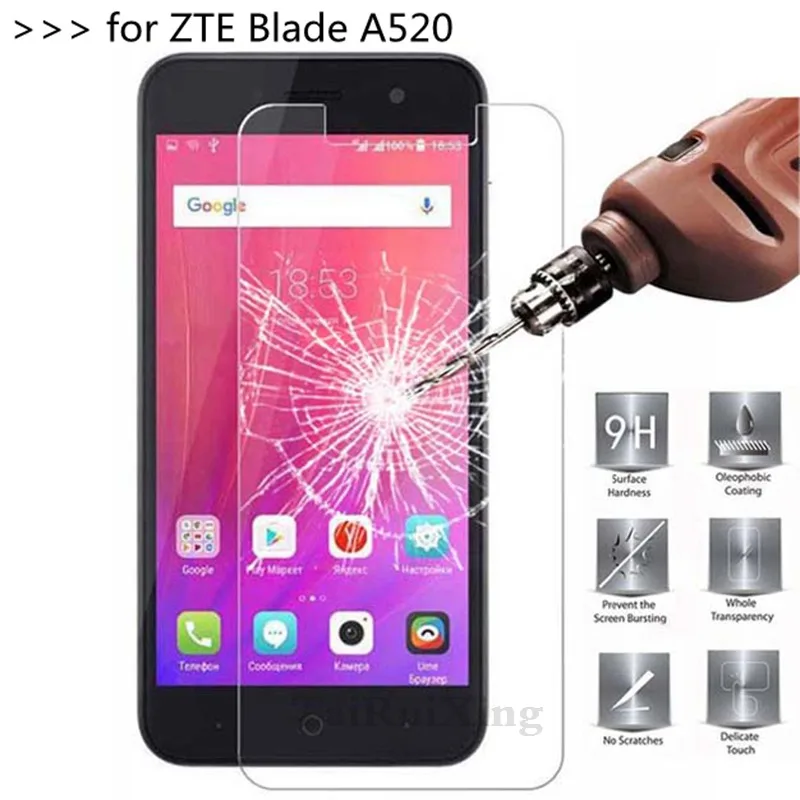 

9H 2.5D 0.26mm Tempered Glass Screen Protector For ZTE Blade A520 5.0 inch Protective Film For ZTE Blade A520