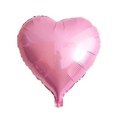 8 шт 18 дюймов сердце свадьба алюминиевой фольги шары любовь надувные на день рождения Бало Свадебная вечеринка украшения розовые воздушные шары с сердцем - Цвет: Розовый