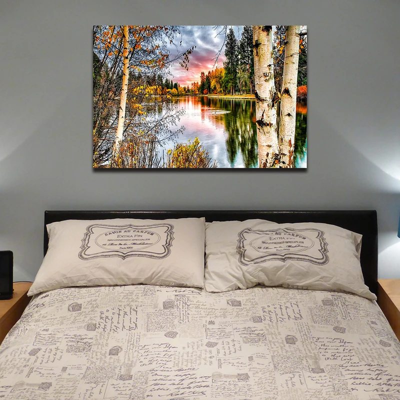 1 Panel Birch Tree Elk Large Canvas Prints Wall Art Posters  Bedroom Decor Paintings (5)