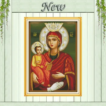 

Madonna child 16 Jesus Christianity painting counted printed on canvas DMC 14CT 11CT Cross Stitch Needlework Set Embroidery kits