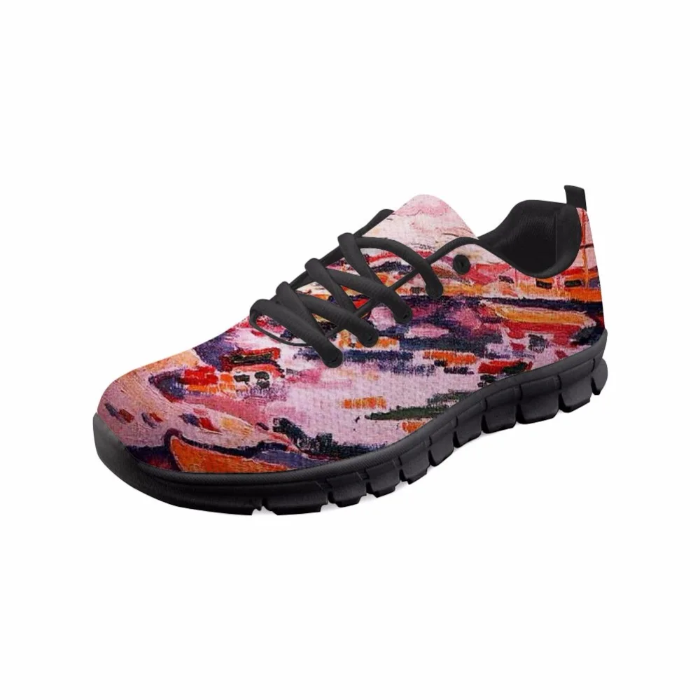 Groothandel Vrouwelijke Nieuwe Sneakers Flats Schoenen Zwarte Zool Comfort  Ademend Lente Schilderen Art Gedrukt Van Georges Braque Master|Sneakers  voor vrouwen| - AliExpress