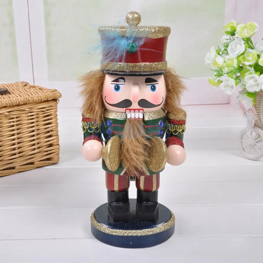 Nutcracker Fat Man with Cymbal Wooden Statue 25cmin Model Building
