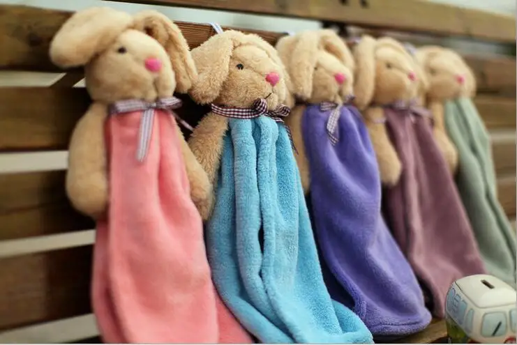 Мягкое полотенце для рук с милым Кроликом, Коралловое бархатное детское Впитывающее быстросохнущее полотенце, красивое полотенце для кухни и ванной