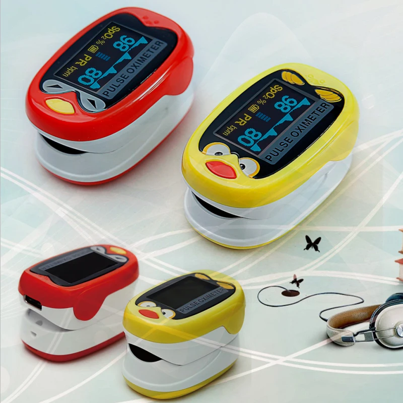 

Child Pediatri Portable Fingertip Pulse Oximeter Blood Oxygen SpO2 Saturation Monitor USB Rechargeable