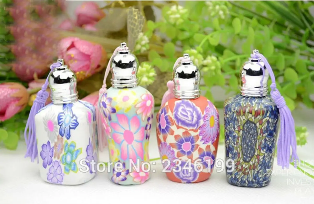 12ML 25pcs/lot Glass Roll On Perfume Bottle, Empty Polymer Clay Essential Oil Glass Bottle