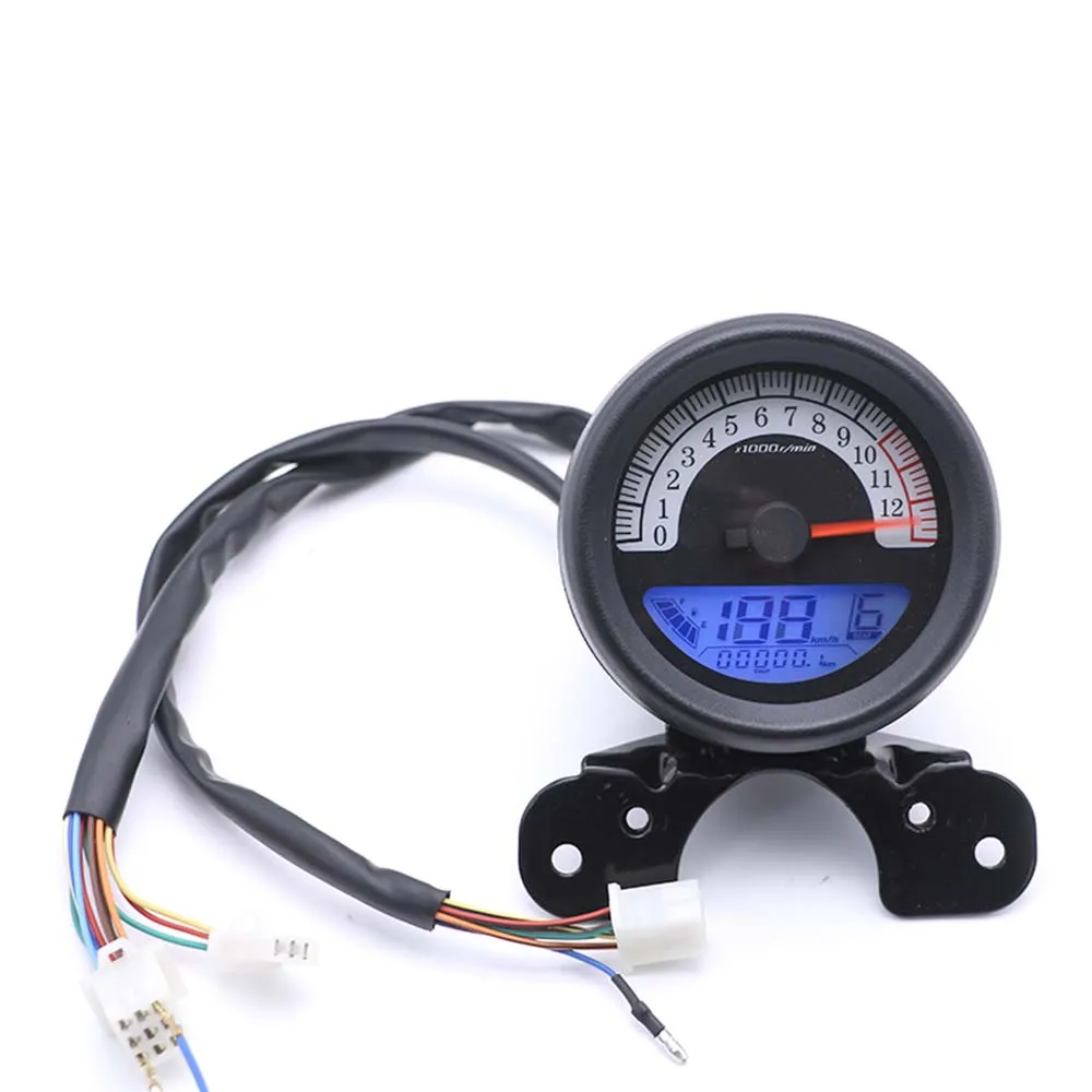 

Motorcycle LCD Gauge Digital Speedometer Odometer Tachometer Gear Fuel Oil Meter Turn Signal Indicator Multifuntion Instrument