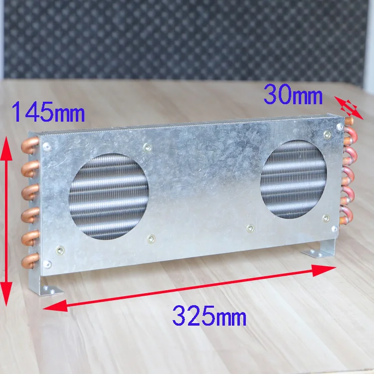 PURSWAVE CP2x6x325 Мини конденсаторный Испарительный теплообменник с 2 шт вентилятором 120*120*32 мм вентилятор DC 12V24V плавник медная трубка