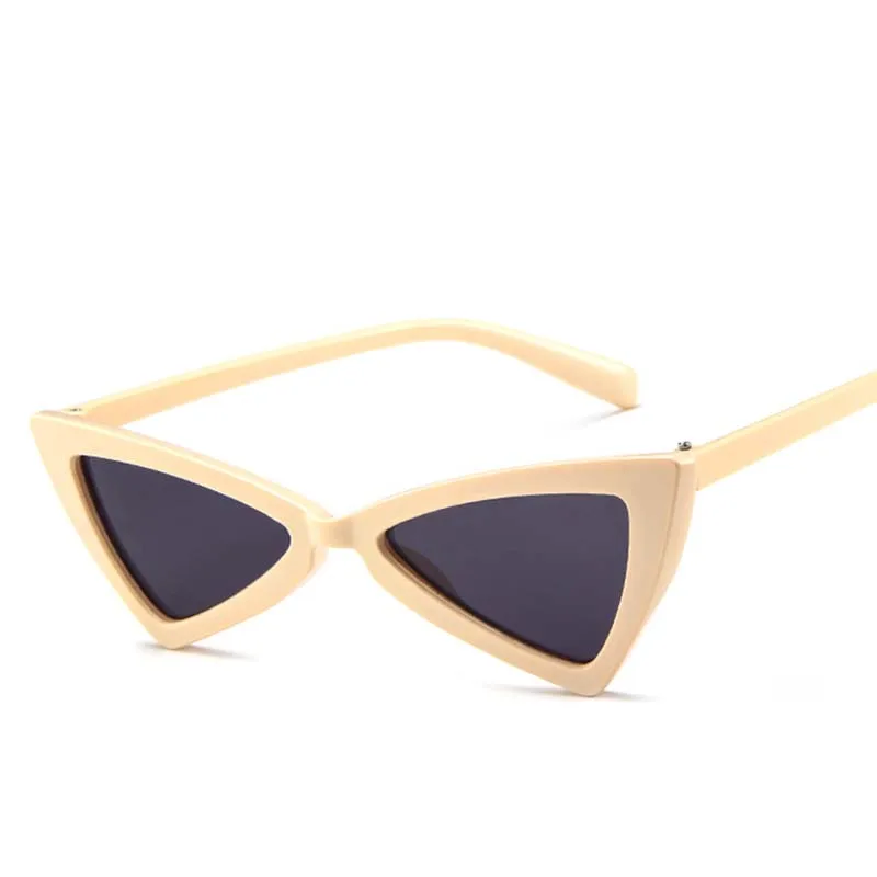 LeonLion, модные треугольные солнечные очки для женщин, фирменный дизайн, небольшая оправа, пластиковые солнцезащитные очки, винтажные очки De Sol Mujer - Цвет линз: Yellow Gray