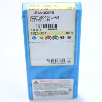 

10pcs/lot VCGT160404L-A3 KW10 Turning Tools Kyocera Hard Alloy Lathe Tools 100% Original New Packed High Quality VCGT160404L-A3