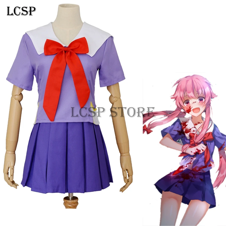 LCSP дневник будущего Mirai Nikki Gasai Yuno косплей костюм японское аниме взрослая девушка