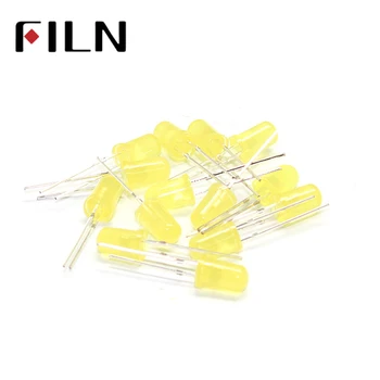 

100pcs diffused yellow bright 5mm LED Diode Light Emitting Diode 2 pin