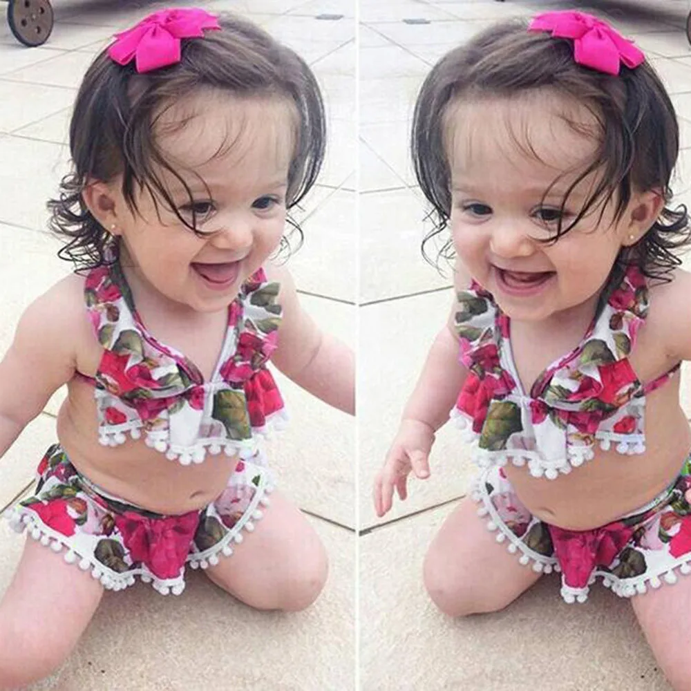 

New Spring Autumn Lovely Fashionable Baby Infant Girls Sleeveless Print Tassels Sun-Top +Tassels Shorts Cute Outfits Set #30