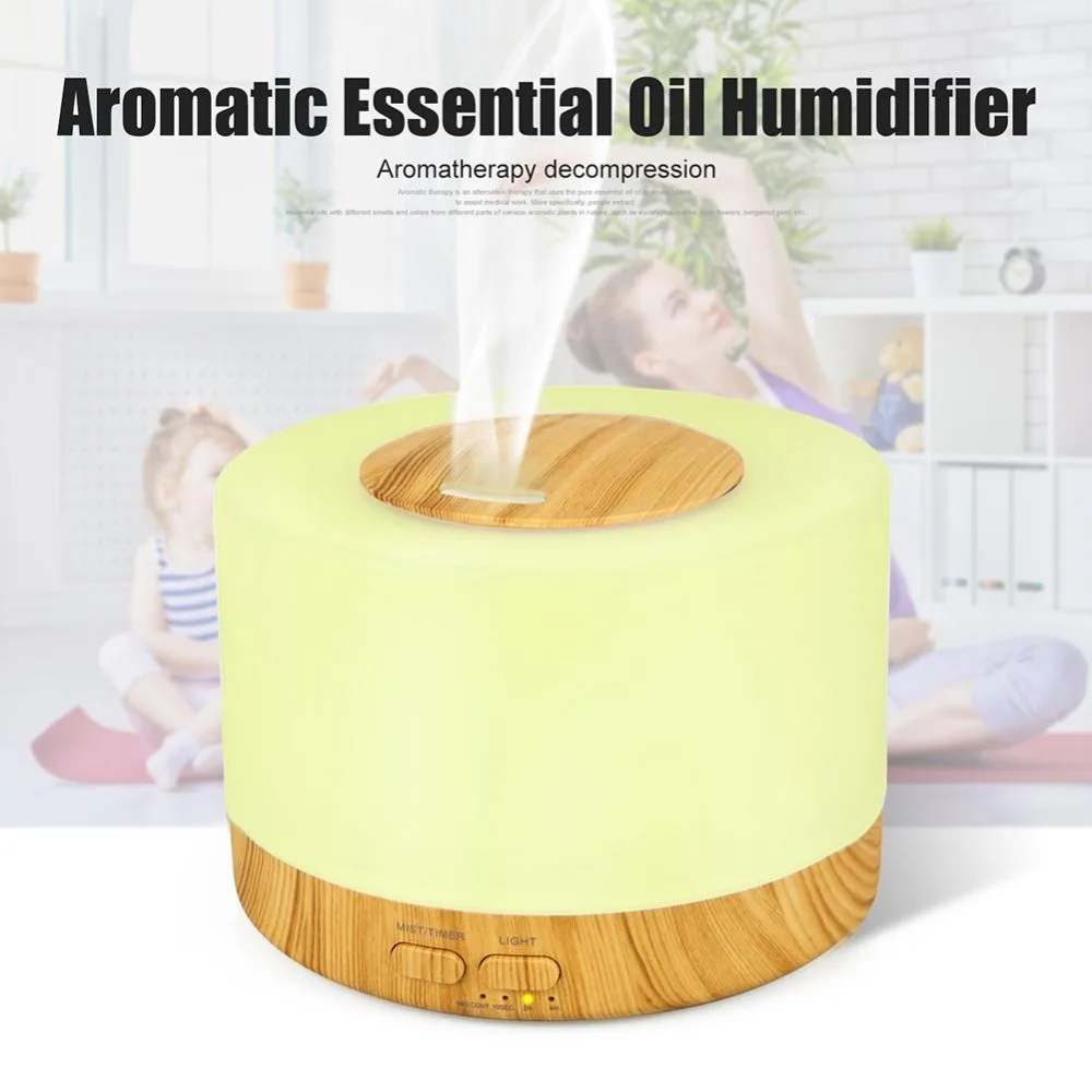 

500ml Ultrasonic 7 Color LED Lamp Timing Air Humidifier Aroma Diffuser Aromatherapy Essential Oil Mist Sprayer for Home Office