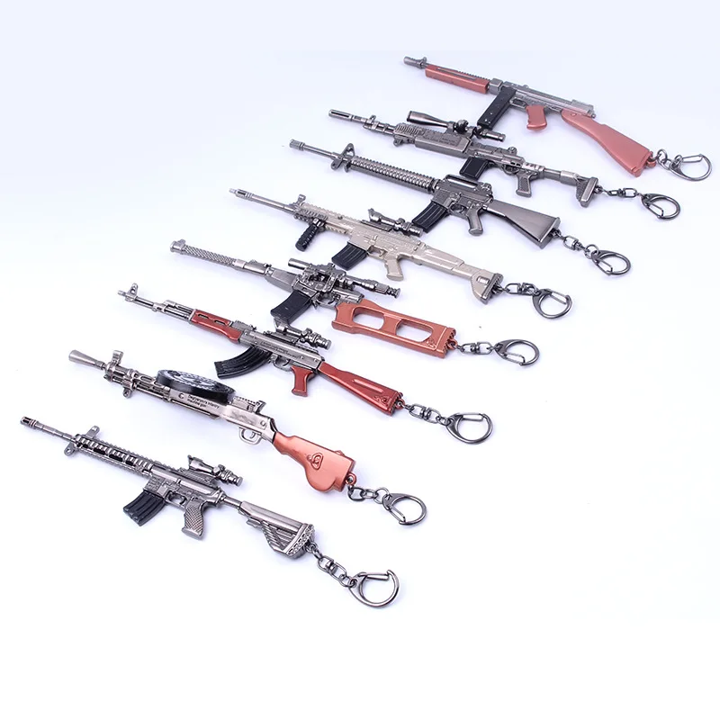 

2019 New Style 17CM Jedi Survival Big Escape Gun Weapon Model Pendant KeyChain Eat Chicken Game Gifts Boyfriend Creative Gifts